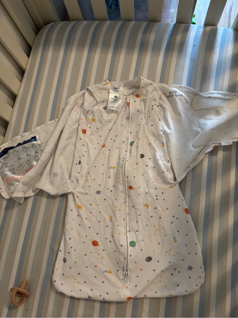 Halo White SleepSack  with Colorful Space Motif